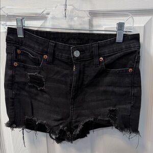 American Eagle Outfitters Black Distressed Jean Shorts